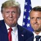 French President Emmanuel Macron and his US counterpart Donald Trump pose for pictures after meeting during the Group of Seven summit in Biarritz, France