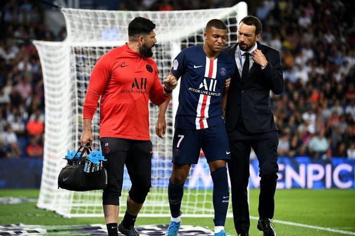 Kylian Mbappe will be out for four weeks with a hamstring injury suffered playing for PSG on Sunday night