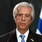 Uruguayan President Tabare Vazquez -- seen here speaking to reporters in Mexico City in November 2017 -- is battling lung cancer