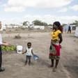 Guterres met people living at a resettlement camp in cyclone-hit central Mozambique