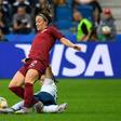 Lucy Bronze in action for England in their 1-0 win over Argentina in Le Havre