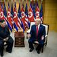 North Korea's leader Kim Jong Un and US President Donald Trump before their meeting in the Demilitarized Zone (DMZ)