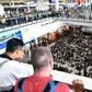 Hong Kong airport's arrival hall echoed with anti-government chants on Friday