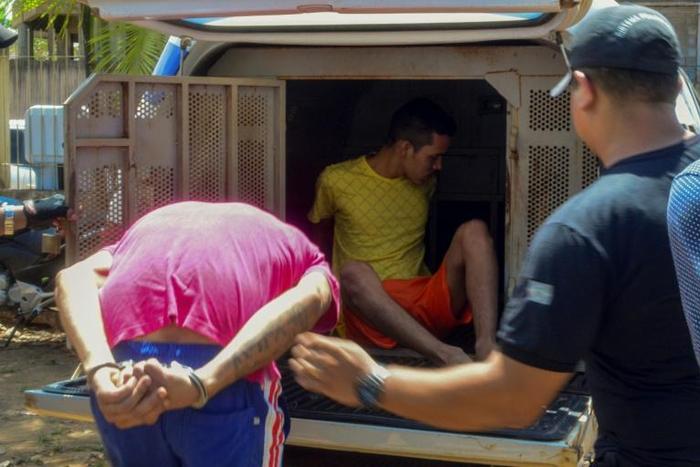 Inmates being transferred after a deadly riot at a prison in the Brazilian northern city of Altamira, Para State: 58 inmates died in the unrest and another four suffocated to death during the subsequent transfer