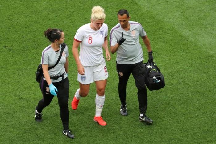 England defender Millie Bright (C) has a virus and is doubtful for the women's World Cup quarter-final against Norway along with captain Steph Houghton