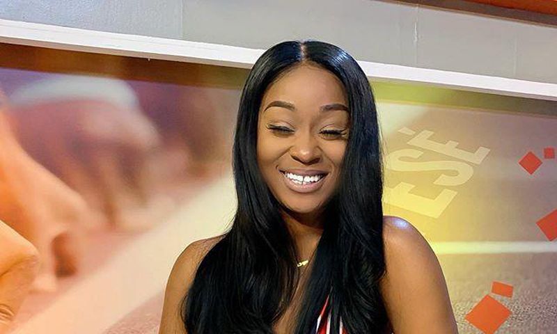 Ghanaian actress, Efia Odo looks stunning in her jumpsuit and long hair.