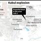 Map locating a blast in Kabul on Monday