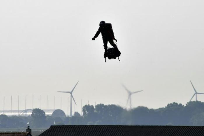 Franky Zapata had to be pulled from the water after a botched refuelling attempt when he first tried to fly across the English Channel on July 25