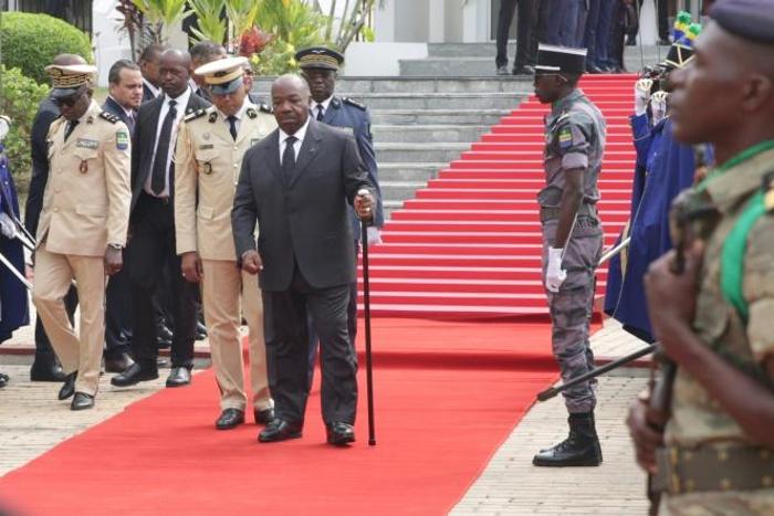 Gabon President Ali Bongo on Friday made his first public appearance outside the presidential palace since returning home in March after suffering a stroke