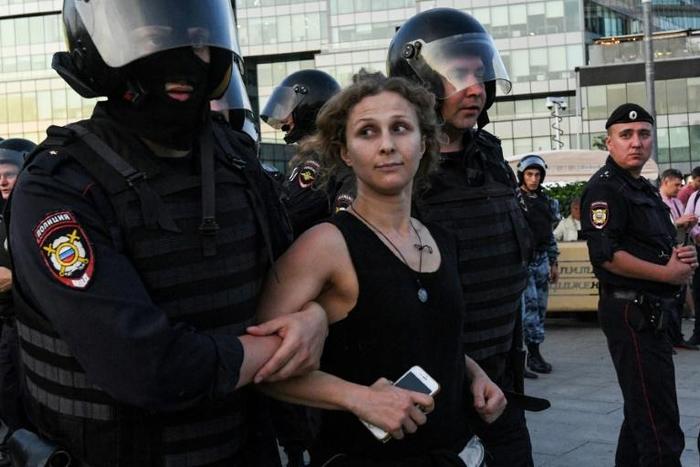 Nearly 1,400 people were arrested at an unauthorised protest in Moscow against the exclusion of opposition politicians from local elections in September