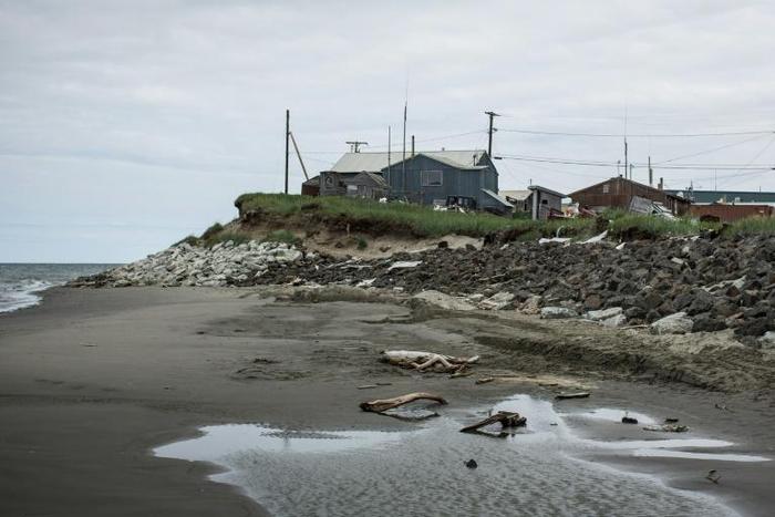 Tyler Ivanoffin spotted the bottle on the shore near his village, Shishmaref in Alaska, pictured here in 2015