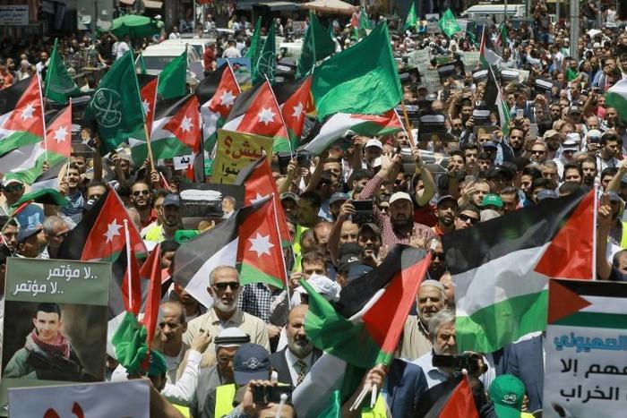 Protesters held mass rallies in Amman during Jared Kushner's conference in Bahrain