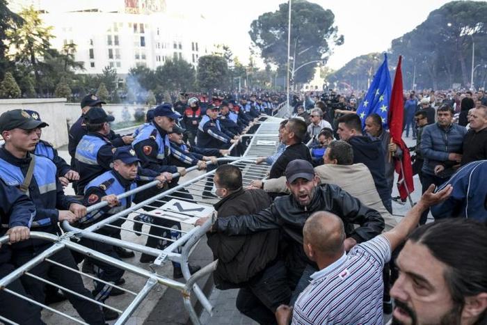 There have been regular, anti-government protests in the capital, Tirana