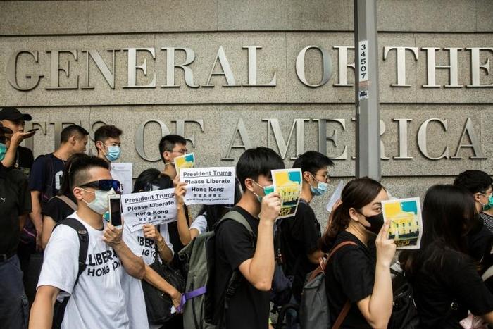 Protesters marched to the United States consul in Hong Kong seeking support for opposition to a proposed extradition law