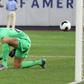 Liverpool's Simon Mignolet mishandles a shot from Sporting CP's Bruno Fernandes that leads to a goal in their pre-season friendly match at Yankee Stadium