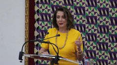 Nancy Pelosi addressing the Ghanaian parliament