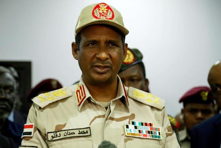 The deputy chief of Sudan's military council General Mohamed Hamdan Daglo met with Egyptian President Abdel Fattah al-Sisi on his first official visit to Egypt