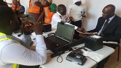 The officials were unhappy that the journalists were interviewing some frustrated applicants