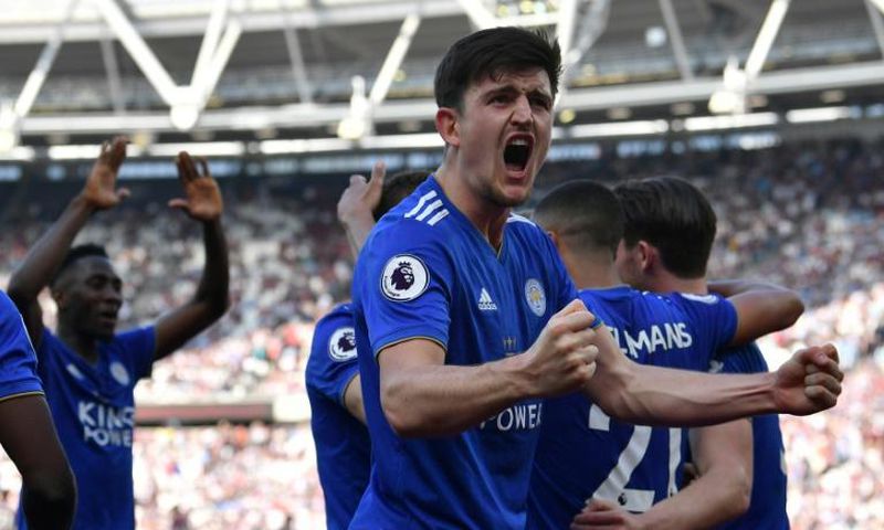 Leicester City's English defender Harry Maguire is set for a record transfer to Manchester United