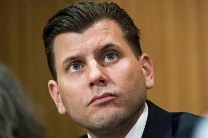 Spokesperson for the German right-wing party AFD (Alternative for Germany) Christian Lueth, pictured March 2017, said he suspects the Polish hotel canceled his group's reservation for "political reasons"