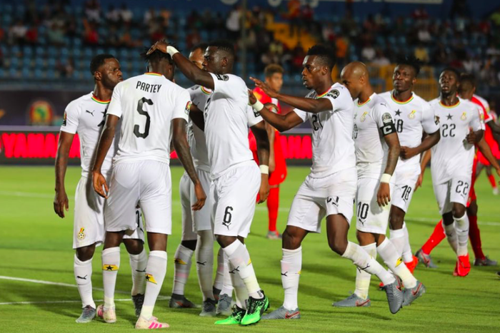 Black Stars celebrate goal against Guinea Bissau