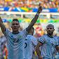 Lautaro Martinez celebrates scoring the opening goal that set Argentina on their way to a quarter-final victory over Venezuela