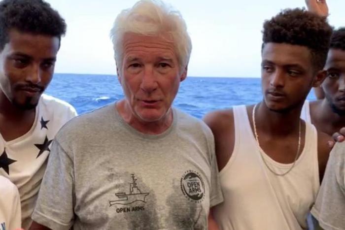 Hollywood star Richard Gere had boarded the Open Arms migrant rescue vessel to highlight the plight of those stranded, including 30 children