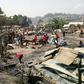 A massive fire sparked in a house where a woman fried donuts near cans of petrol, razed more than 150 homes in the eastern DR Congo, killing a seven-year-old girl.