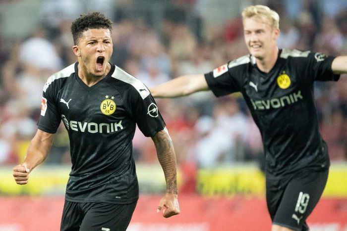 Dortmund's English midfielder Jadon Sancho inspired his team to 3-1 win against Cologne on Friday