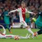 Daley Sinkgraven, pictured here in the Champions League semi-final against Tottenham last month, has joined Bayer Leverkusen from Ajax