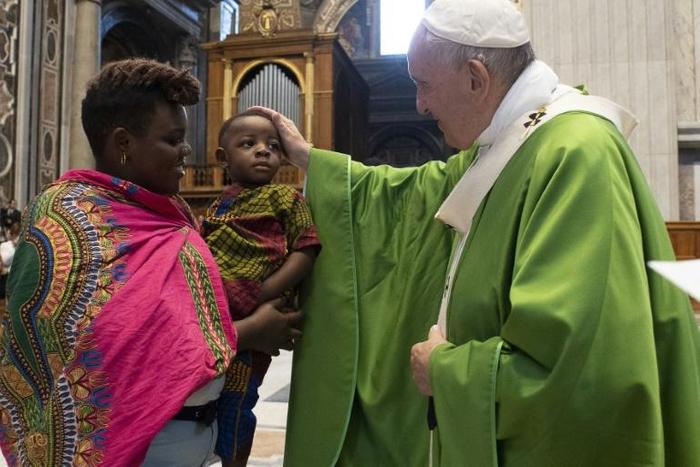 Migrants "are are the symbol of all those rejected by today’s globalised society" the pope said in his special mass on the Italian island of Lampedusa