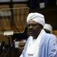 Sudan's ousted president Omar al-Bashir addressing parliament on April 1