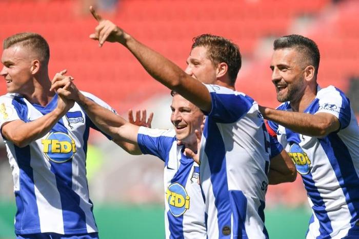 Hertha Berlin were one of several Bundesliga teams to reach the second round of the German Cup on Sunday