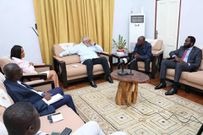 Former President Jerry John Rawlings  with EC boss Jean Mensa, Benjamin Kumbuor