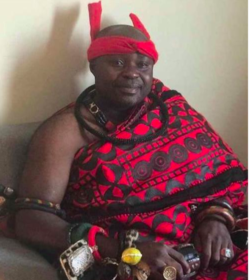 The lifeless body of the Asamponhene was found near his vehicle when police officers visited the scene.