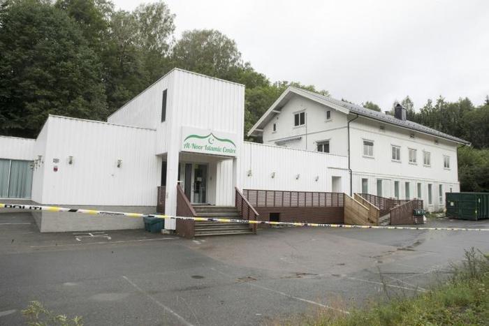 The Al-Noor Islamic Center near Oslo where a gunman opened fire before being overpowered by a 65-year-old