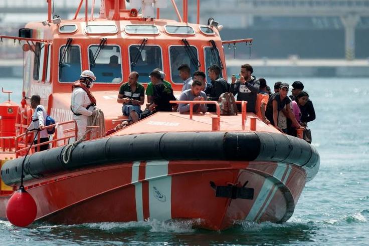 A Spanish coastguard vessel, like this one pictured in 2017, rescued the 27 people from a troubled boat