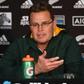 South Africa coach Rassie Erasmus speaks to the media after a 16-16 draw in New Zealand last month