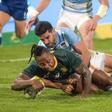 South Africa wing Sibusiso Nkosi scored two brilliant tries against Argentina