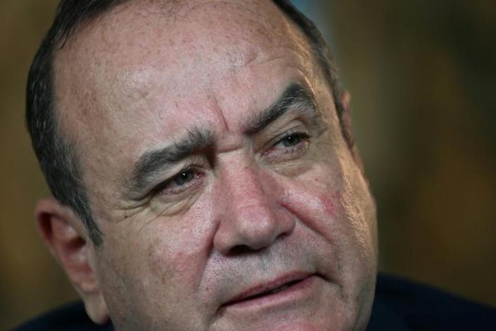 President-elect Alejandro Giammattei gestures during a interview with AFP in Guatemala City on August 12, 2019