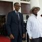 The border was abruptly closed amid rising acrimony between Rwanda's Paul Kagame (L) and Uganda's Yoweri Museveni, former allies turned foes who have exchanged public accusations of spying in each other's territory.