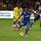 South Africa striker Lebo Mothiba scores for Strasbourg in a French Ligue 1 match last month