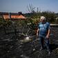 Adriano Dias Silva, 69, managed to stop flames reaching his home, but could not save his orchard