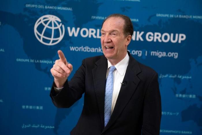 World Bank Group President David Malpass speaks during an interview with AFP