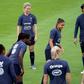 France captain Amandine Henry (C) with teammates at a training session on Thursday as they prepared for their World Cup opener against South Korea