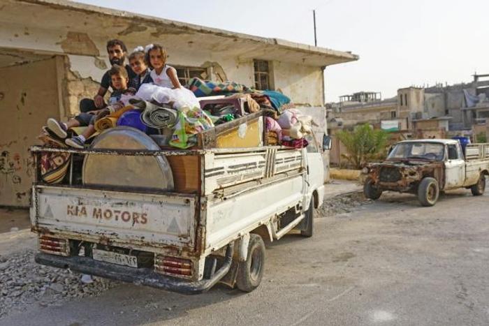 AFP correspondents have reported seeing dozens of families flee fighting over the past few days