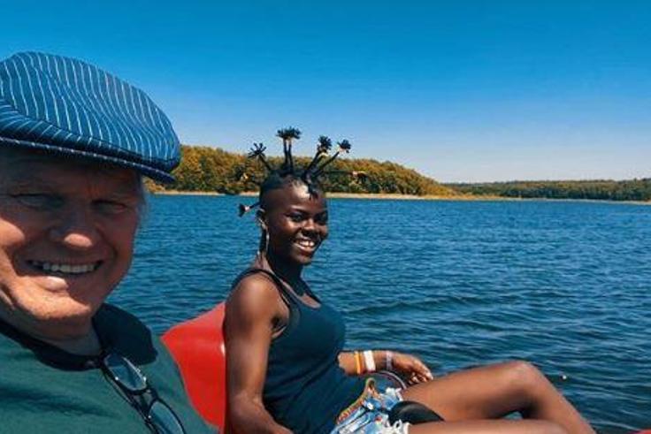 Wiyaala awith her husband
