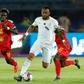 Jordan Ayew (2nd-R) set Ghana on the way to a win that clinched top spot in Group F