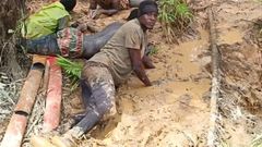 W/R: Hundreds arrested as NAiMOS burns down notorious galamsey enclave in Aboso