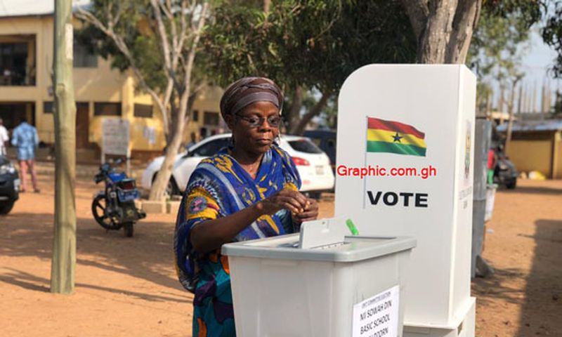 A voter casting her ballot